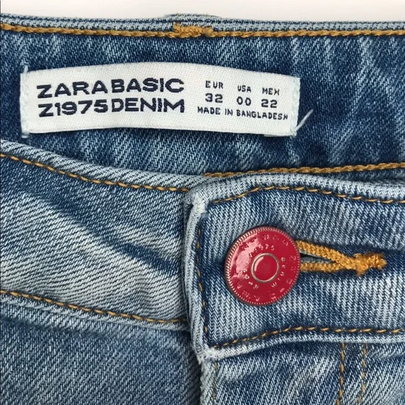 Zara Basic Premium Crafted Distressed Jean Shorts - 00 - Picture 10 of 12